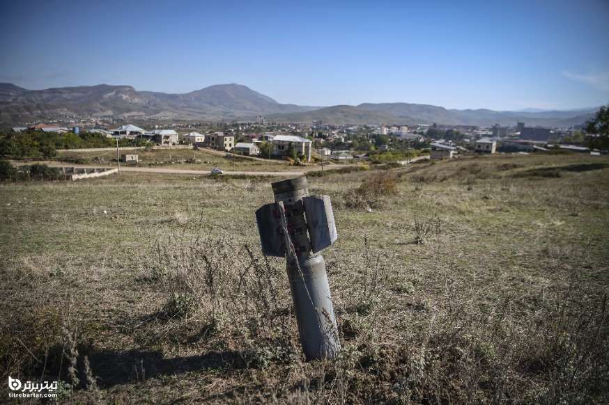 یک موشک منفجر نشده در جریان درگیری نظامی بین ارمنستان و آذربایجان