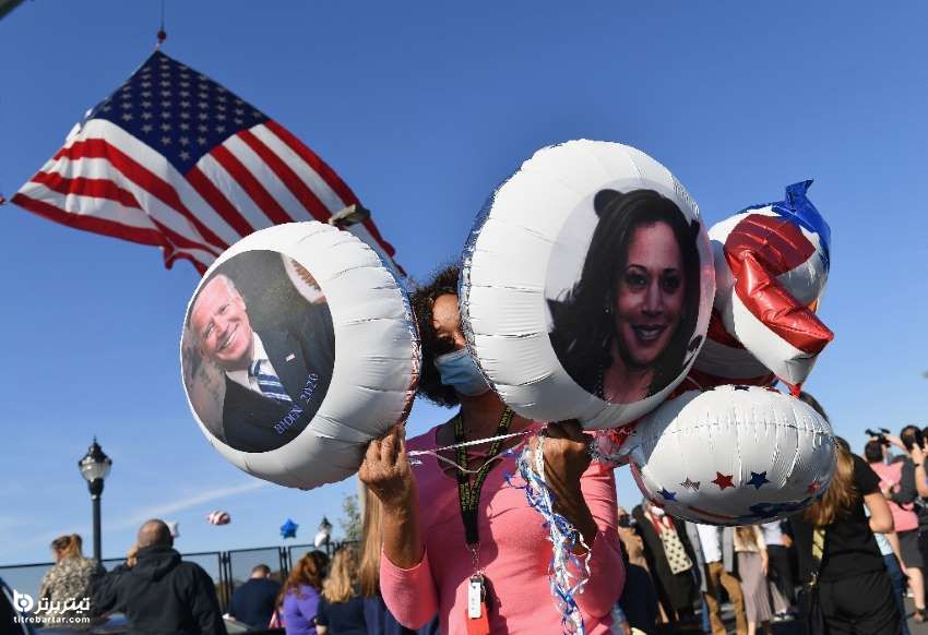 شادی طرفداران بایدن از پیروزی در انتخابات ریاست جمهوری آمریکا