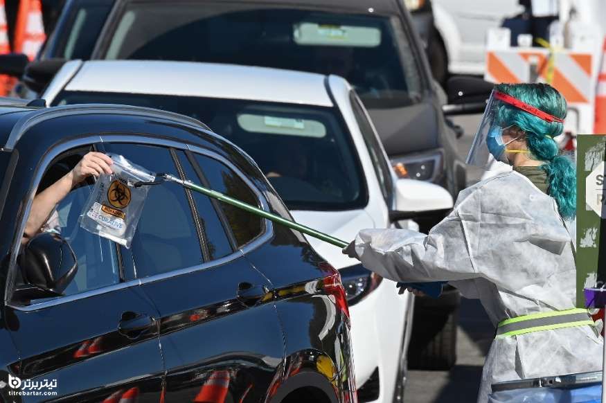 آزمایش ویروس کرونا از داخل خودرو در لس آنجلس