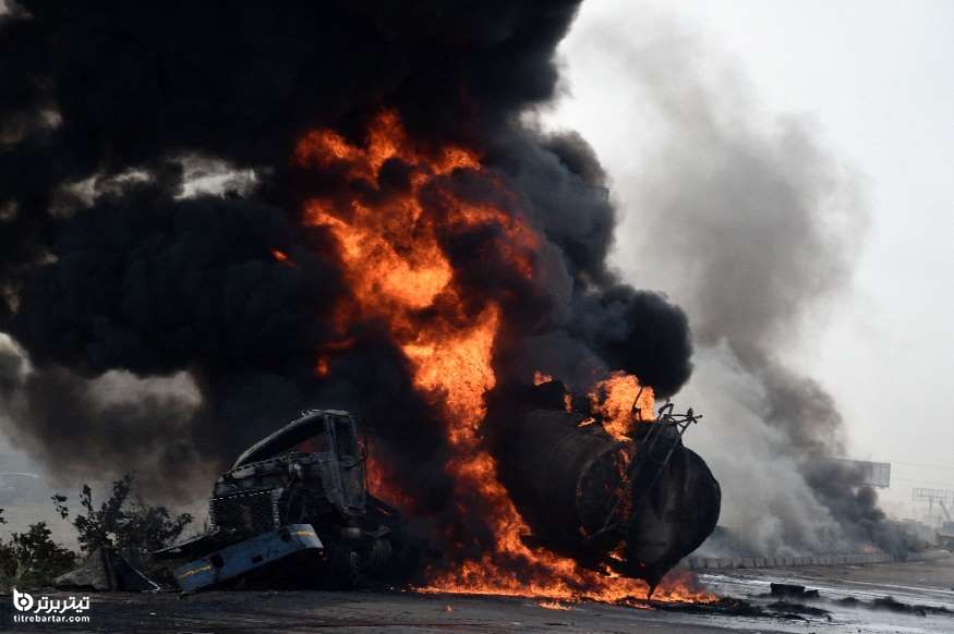 آتش سوزی تانکر نفت در ایالت اورگن
