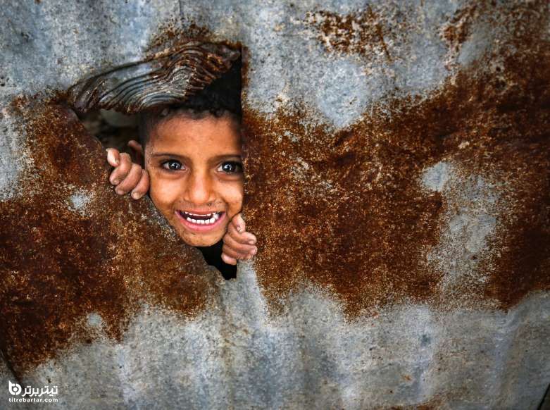 ژست جالب یک کودک فلسطینی 