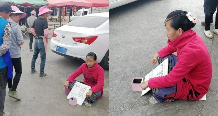 زنی در چین بخاطر زیبایی، گدایی می کند!