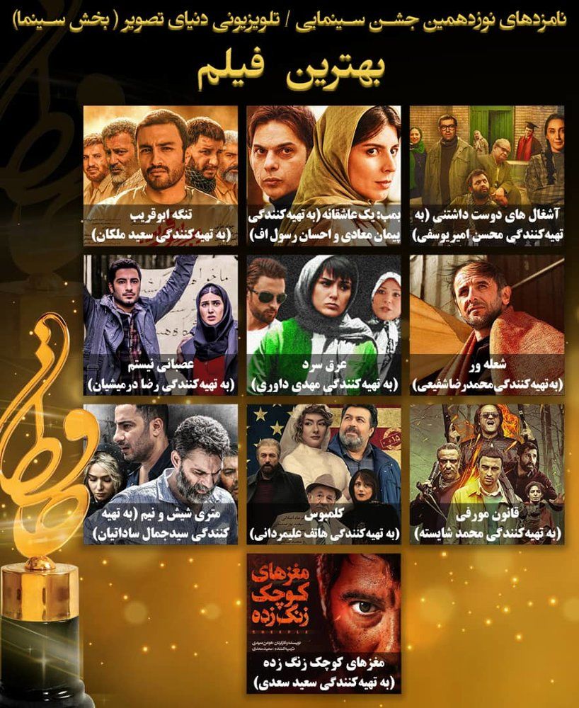 نامزدهای بخش سینمای نوزدهمین جشن سینمایی و تلویزیونی دنیای تصویر معرفی شدند