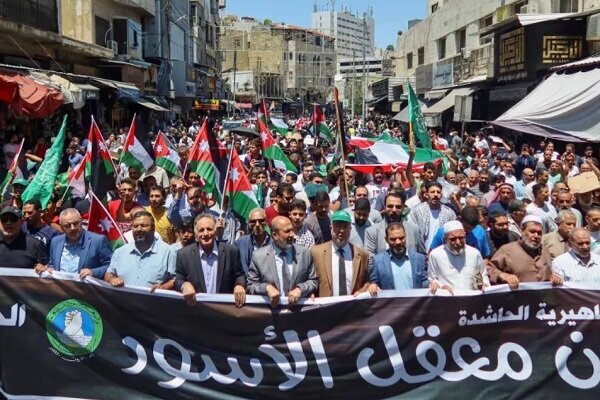 عکس | تصویری از جمعیت گسترده حامیان فلسطین در اردن