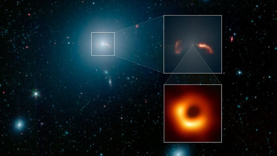 عکسی که تلسکوپ فضایی هابل از جت انرژی سیاهچاله گرفت | شمشیر شوالیه‌های جنگ ستارگان در فضا