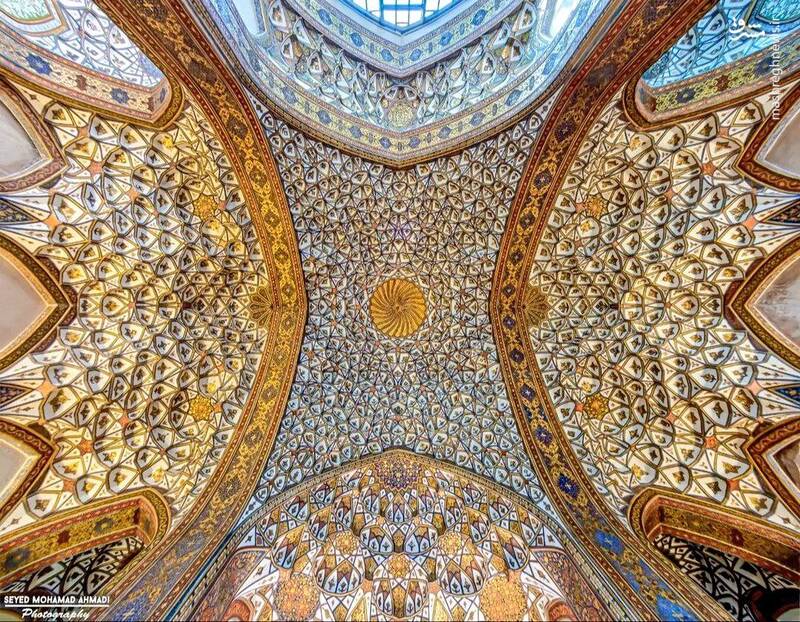 گچبری‌های زیبا و نفیس تالار اشرف در اصفهان