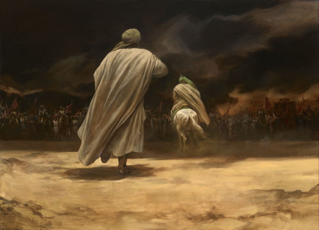وداع با حضرت علی اکبر (ع) نقاشی جدید حسن روحالامین شد