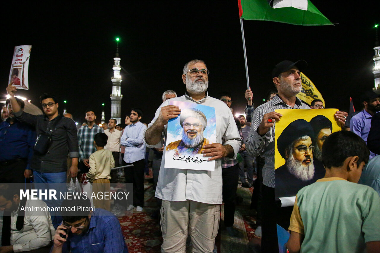 طنین الله اکبر در دفاع از مظلومان غزه در مسجد جمکران