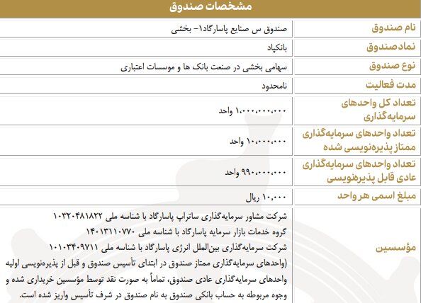 پذیرهنویسی یک صندوق سرمایهگذاری بخشی صنایع
