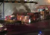 لحظه برخورد دو کشتی بزرگ در بندر برمرهافن آلمان + فیلم لحظه برخورد دو کشتی بزرگ در بندر برمرهافن آلمان + فیلم