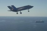 جنگنده F-35C برای نخستین بار روی ناو هواپیمابر جان اف. کندی آمریکا فرود آمد + فیلم
