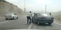 ببینید | اولین تصاویر از تعقیب و گریز ۲۰۶ سرقتی در محور جاجرود؛ شلیک پلیس به لاستیک‌ها