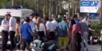 ببینید | فرار غیرانسانی راننده بعد از تصادف با زوج موتورسوار در کیش