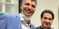 عکس | استایل جالب همایون شجریان و عادل فردوسی‌پور پشت ترک موتور