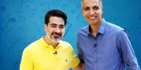 عکس | قاب یادگاری همایون شجریان و عادل فردوسی‌پور بعد از یک مصاحبه خبرساز
