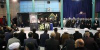 عکسی جدید از برادر سیدحسن خمینی در مراسم تشییع روحانی معروف