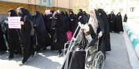 تصاویر | تجمع بانوان طلبه در حمایت از طوفان الاقصی | نوشته‌های متفاوت روی پلاکاردها