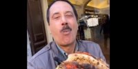 گزارشی از پیتزا «کیف پولی» به سبک حمید معصومی‌نژاد در ایتالیا | ببینید