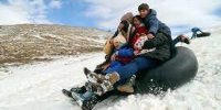 صف طولانی تیوب‌سواران در ارتفاعات اردبیل | ببینید