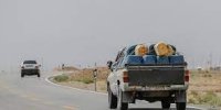 گرفتار شدن یک خودرو سوخت‌بر در سیلاب منطقه مورتان راسک + تصاویر