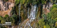 تصویری از آبشار اللو از زیباترین آبشارهای کشور