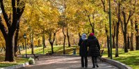 خش خش برگ‌ها زیر پای بانوان