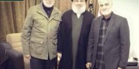 عکس | عکسی قدیمی از شهید حاج قاسم سلیمانی و ابومهدی مهندس در کنار سید حسن نصرالله
