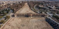 عکس | تصویری تلخ و جانسوز؛ نمای هوایی از پل خواجو و شرایط زاینده رود!