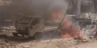 تصاویر | عکس‌هایی از خودروی مورد حمله موشکی اسرائیل در المزه دمشق