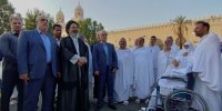 احرام نخستین زائران حج ۱۴۰۳ پیش از ورود به مکه + ویدئو