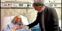 عیادت مسئولان وزارت فرهنگ و ارشاد اسلامی از فریدون شهبازیان
