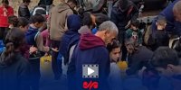 تصاویری از توزیع آب آشامیدنی در منطقه حی‎التفاح در شمال غزه برای مردم