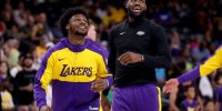 عکس| اتفاق تاریخی در NBA؛ لبران جیمز با پسرش هم‌بازی شد