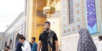 آزادکاران المپیکی در حرم مطهر رضوی + تصاویر | حسن یزدانی و رحمان عموزاد در صحن حرم