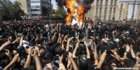 مراسم عزاداری ظهر روز عاشورا در چهار راه گلوبندک