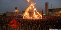 مراسم خیمه سوزان عصر عاشورا در میدان امام حسین(ع) |تصاویر