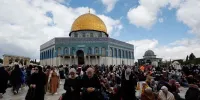 شعارهای متوالی زائران مسجدالاقصی در حمایت از سرزمینشان + فیلم