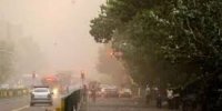 تصاویر اتفاق وحشتناک در بولوار کشاورز تهران بر اثر طوفان