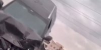 مقاومت عجیب ساینا در تصادف با خودروی شاسی بلند چینی
