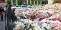 حجم عظیم گل‌های اهدایی مردم به شهید حسن نصرالله در تهران + ویدئو