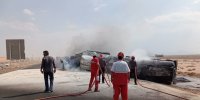 واژگونی یک تانکر حامل اسید در مهاباد + فیلم