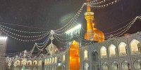 بارش اولین برف در حرم مطهر رضوی + فیلم