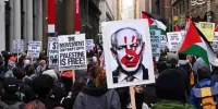ویدئویی از تظاهرات حامیان فلسطین در سان‌فرانسیسکو