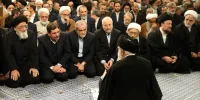لحظاتی جالب از گفت‌وگوی رهبر انقلاب با مسئولان+ تصاویر