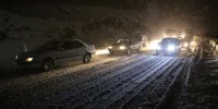 برف و یخ  ۲ جاده سمنان به مازندران را مسدود کرد