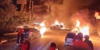 شهرک نشین‌های صهیونیست خودروهای فلسطینی‌ها را به آتش کشیدند + فیلم