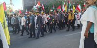 راهپیمایی دانشجویی در حمایت از جبهه مقاومت/ طنین «مرگ بر آمریکا و اسرائیل» در آسمان تهران