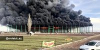 ببینید | آتش سوزی در سردخانه در حال احداث جاده اردبیل مغان