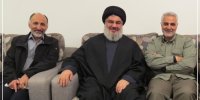 عکس | جمعی از فرماندهان سپاه پاسداران در کنار سید حسن نصرالله