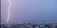 تصاویر | ثبت لحظه دیدنی از صاعقه در آسمان مراغه